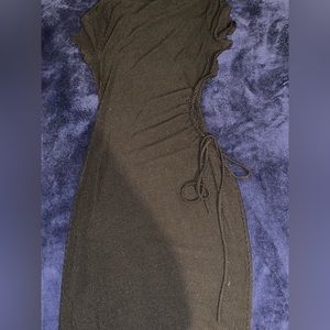 Long Black Ribbed Dress